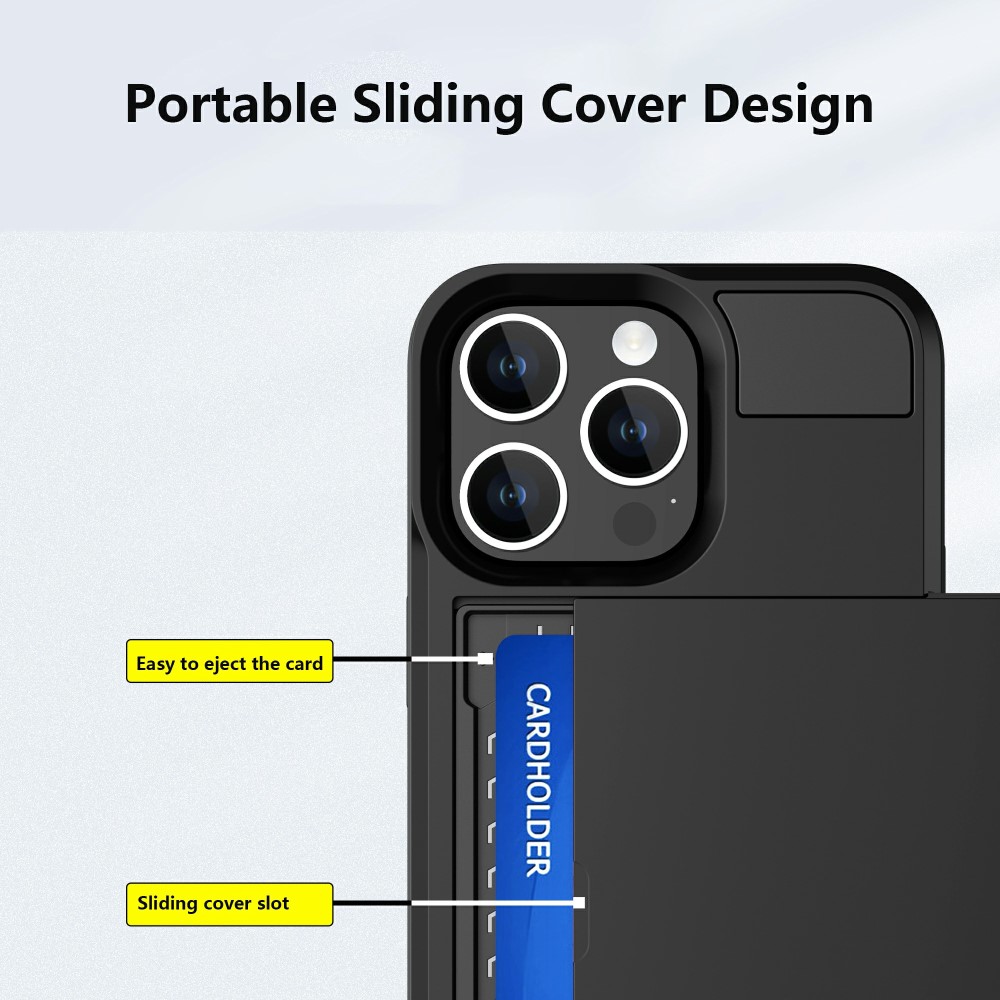  iPhone 15 Skal Hybrid Armor Med Kortfack Svart