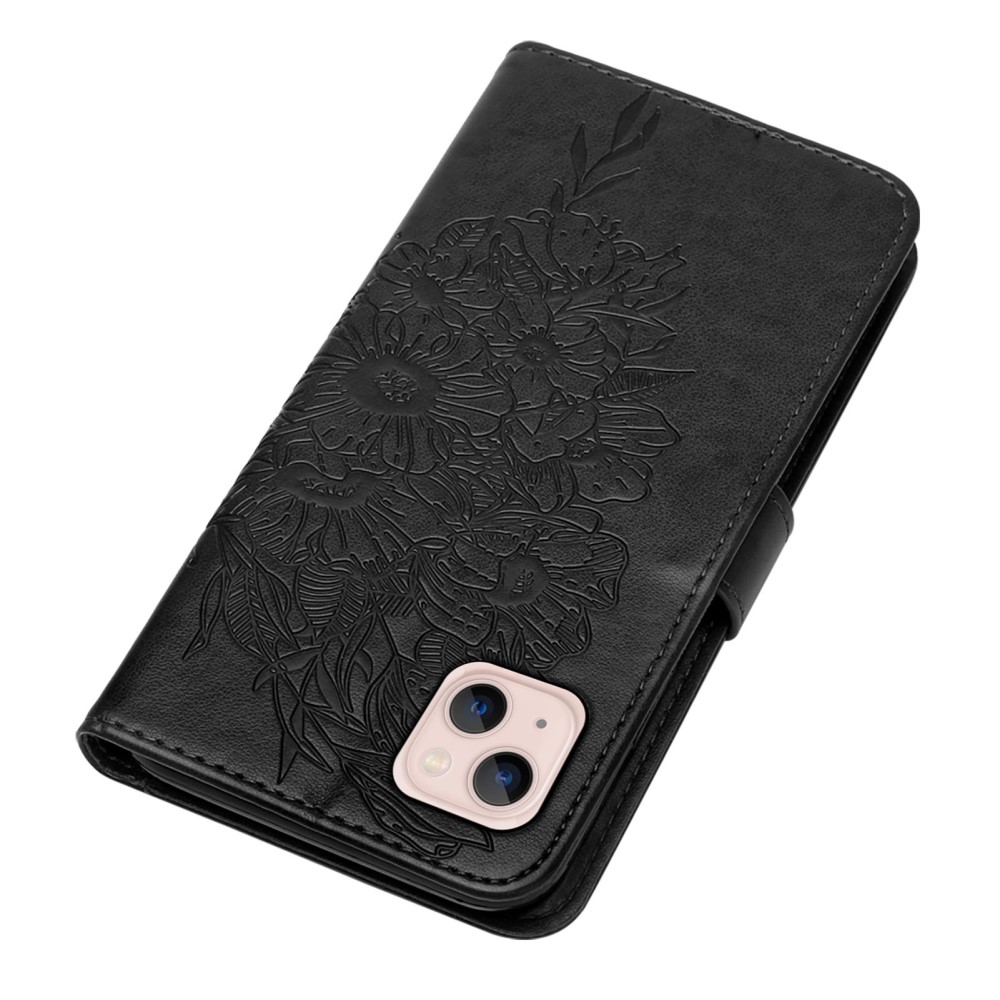  iPhone 15 Fodral Med Tryck Fjäril Svart