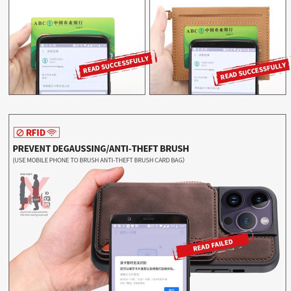  iPhone 15 Skal RFID Med Plånboksfunktion Svart