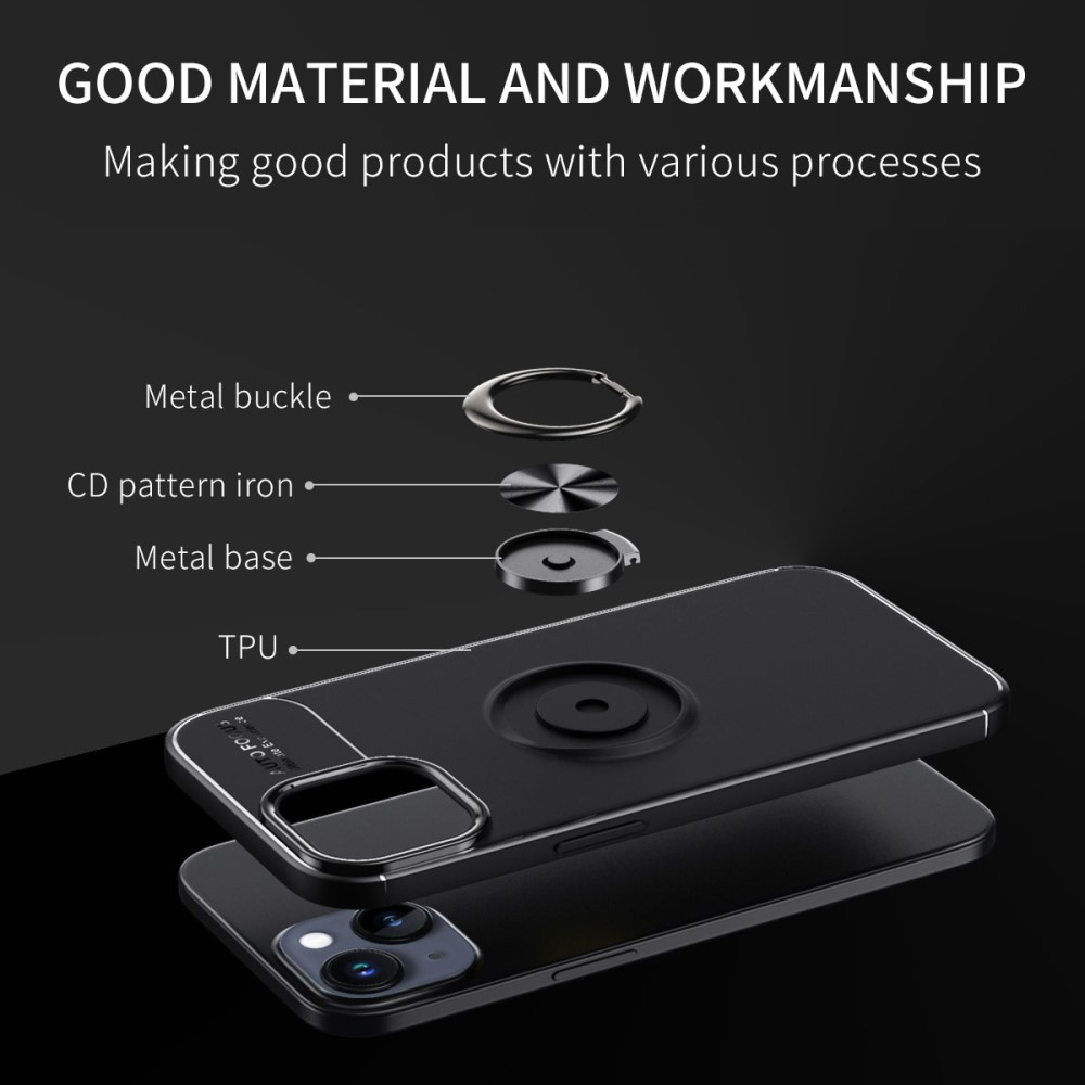  iPhone 15 Skal Ring Svart/Blå