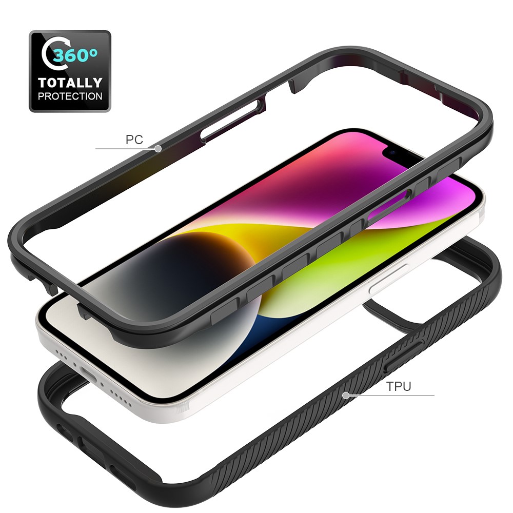  iPhone 15 Skal Shockproof Med Frontram Mörk Blå
