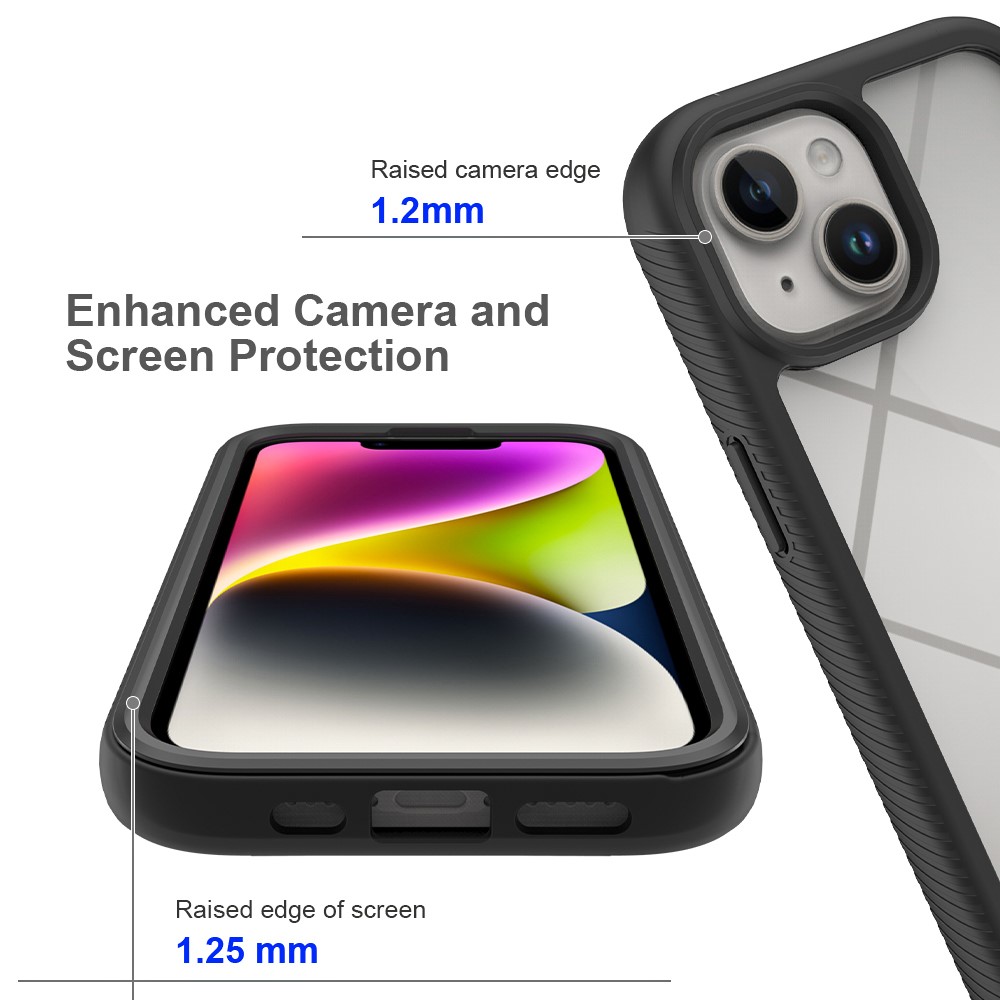  iPhone 15 Skal Shockproof Med Frontram Mörk Blå