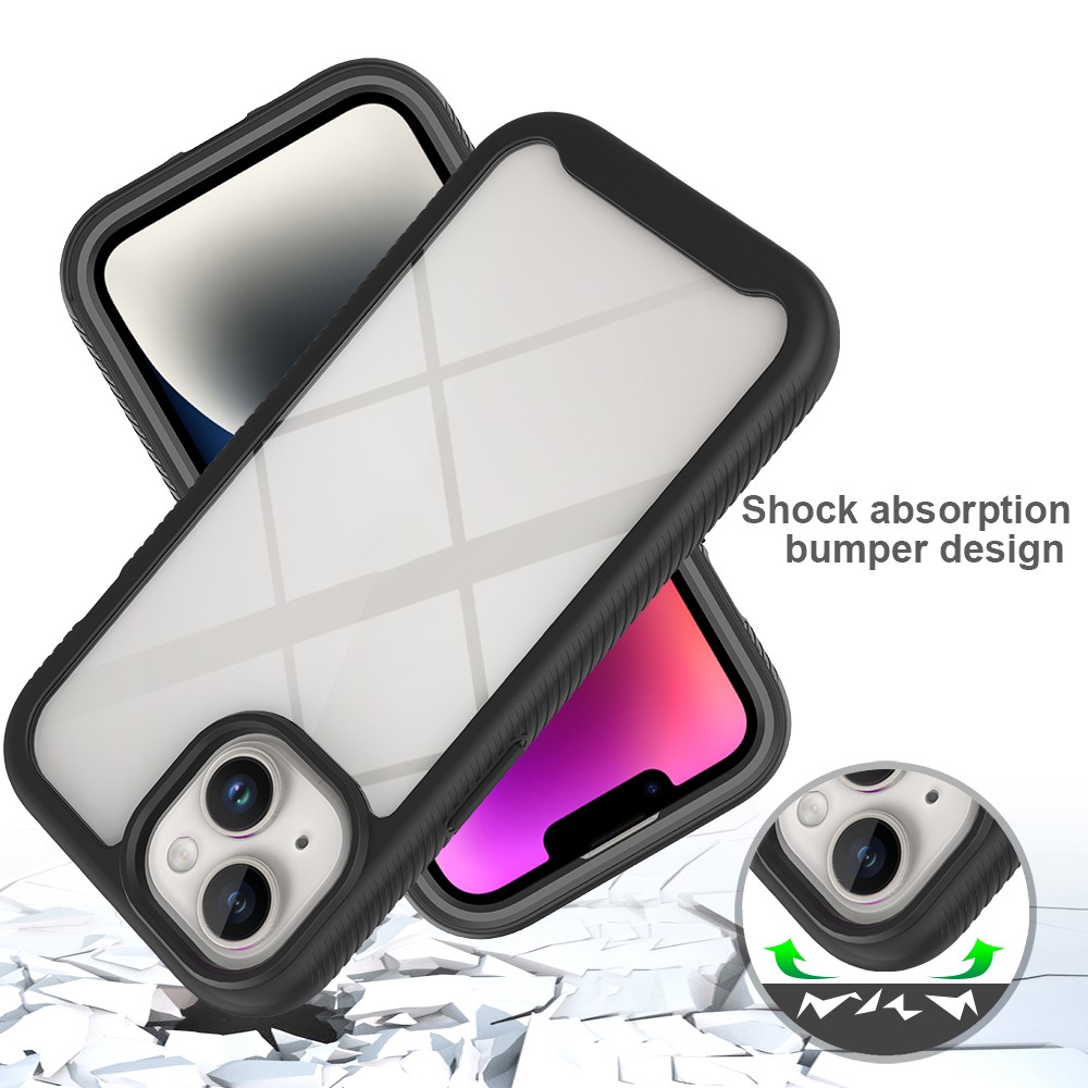  iPhone 15 Skal Shockproof Med Frontram Rosaröd