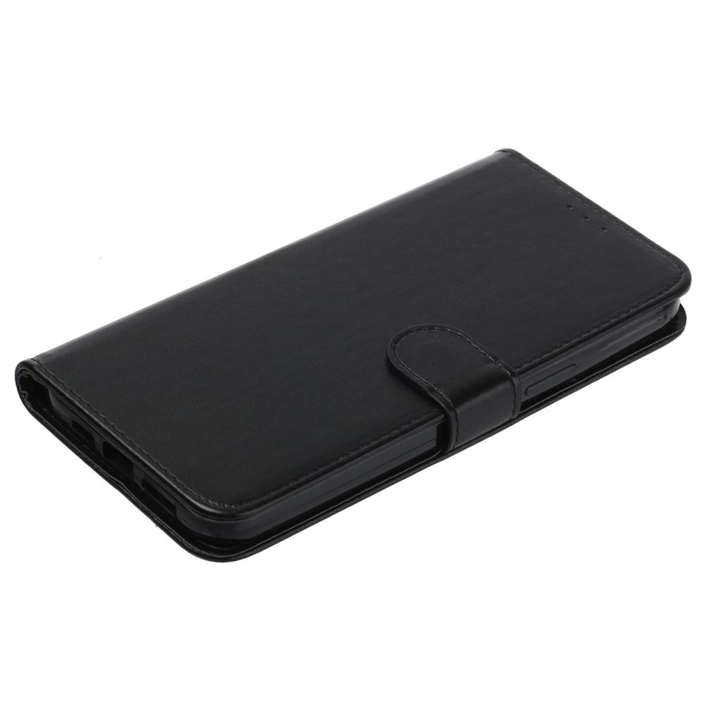  iPhone 15 Fodral Solid Läder Med Snodd Svart