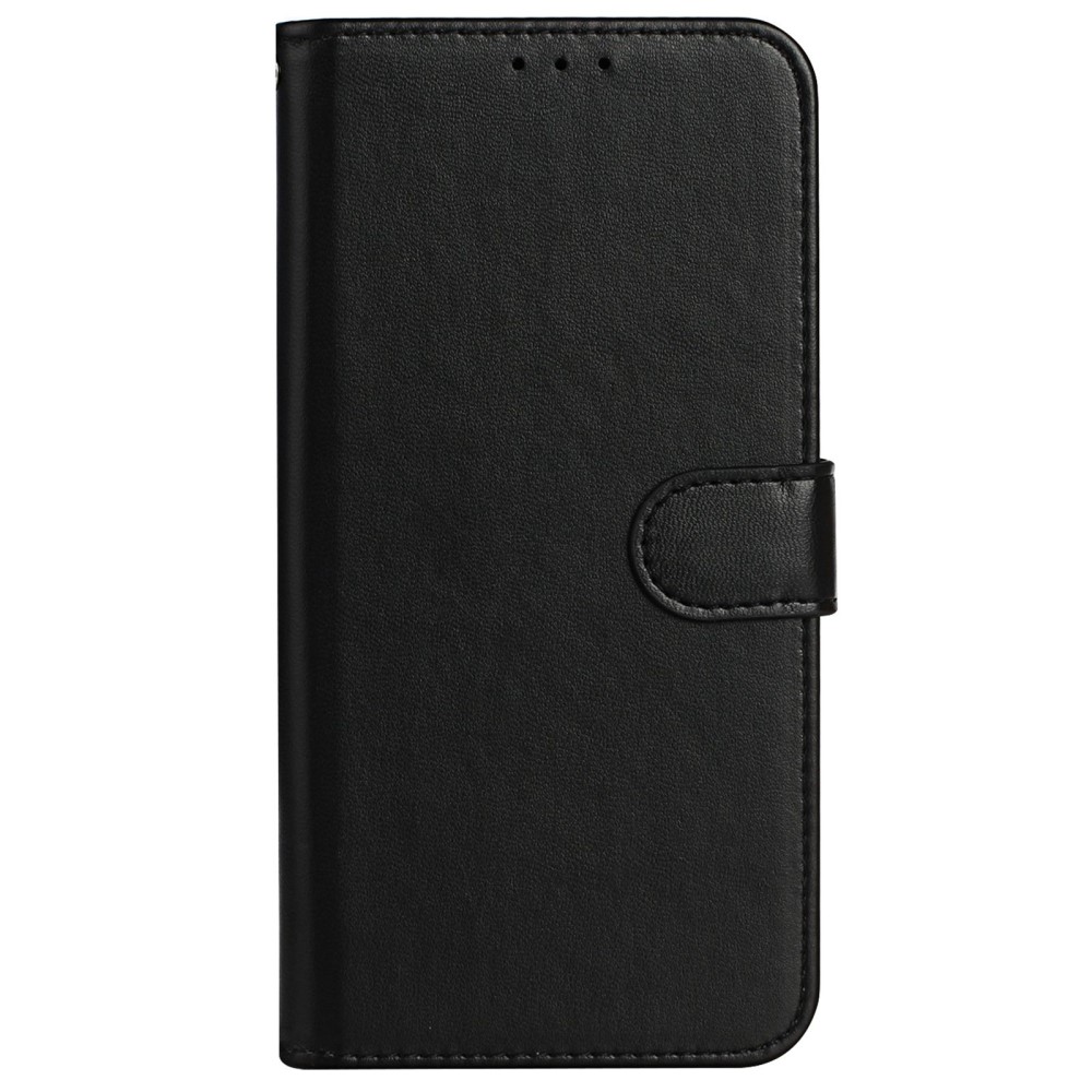  iPhone 15 Fodral Solid Läder Med Snodd Svart