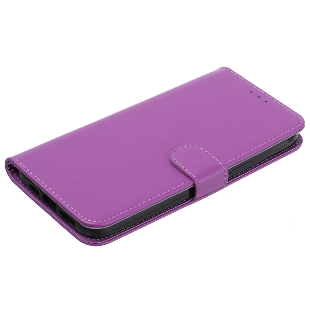  iPhone 15 Fodral Solid Läder Med Snodd Lila