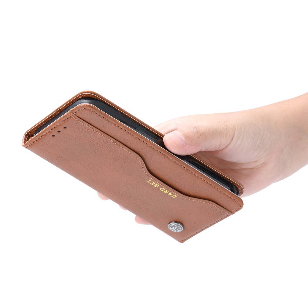  iPhone 15 Fodral Flip Med Frontficka Vinröd