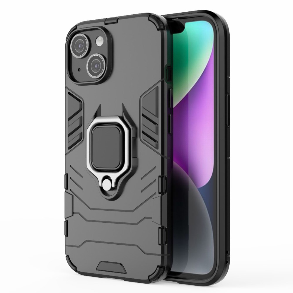  iPhone 15 Skal Hybrid Armor Ring Svart