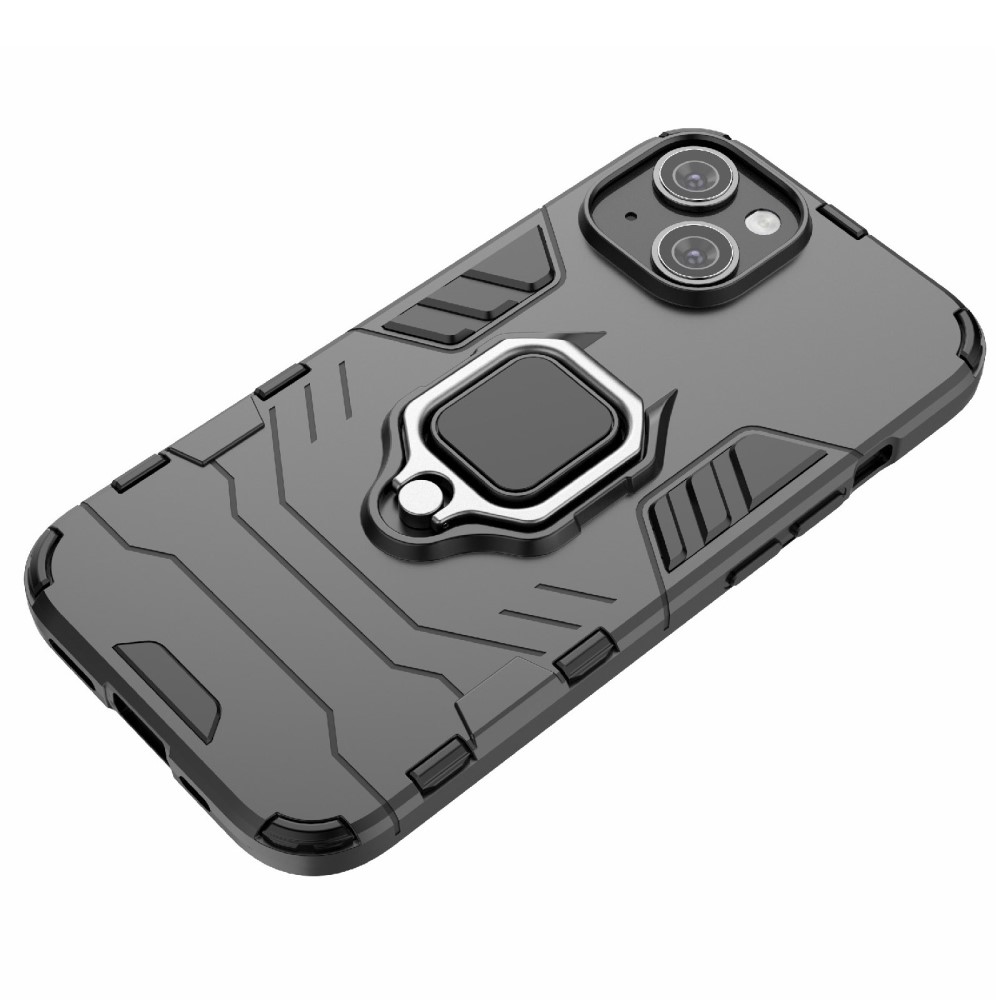  iPhone 15 Skal Hybrid Armor Ring Svart