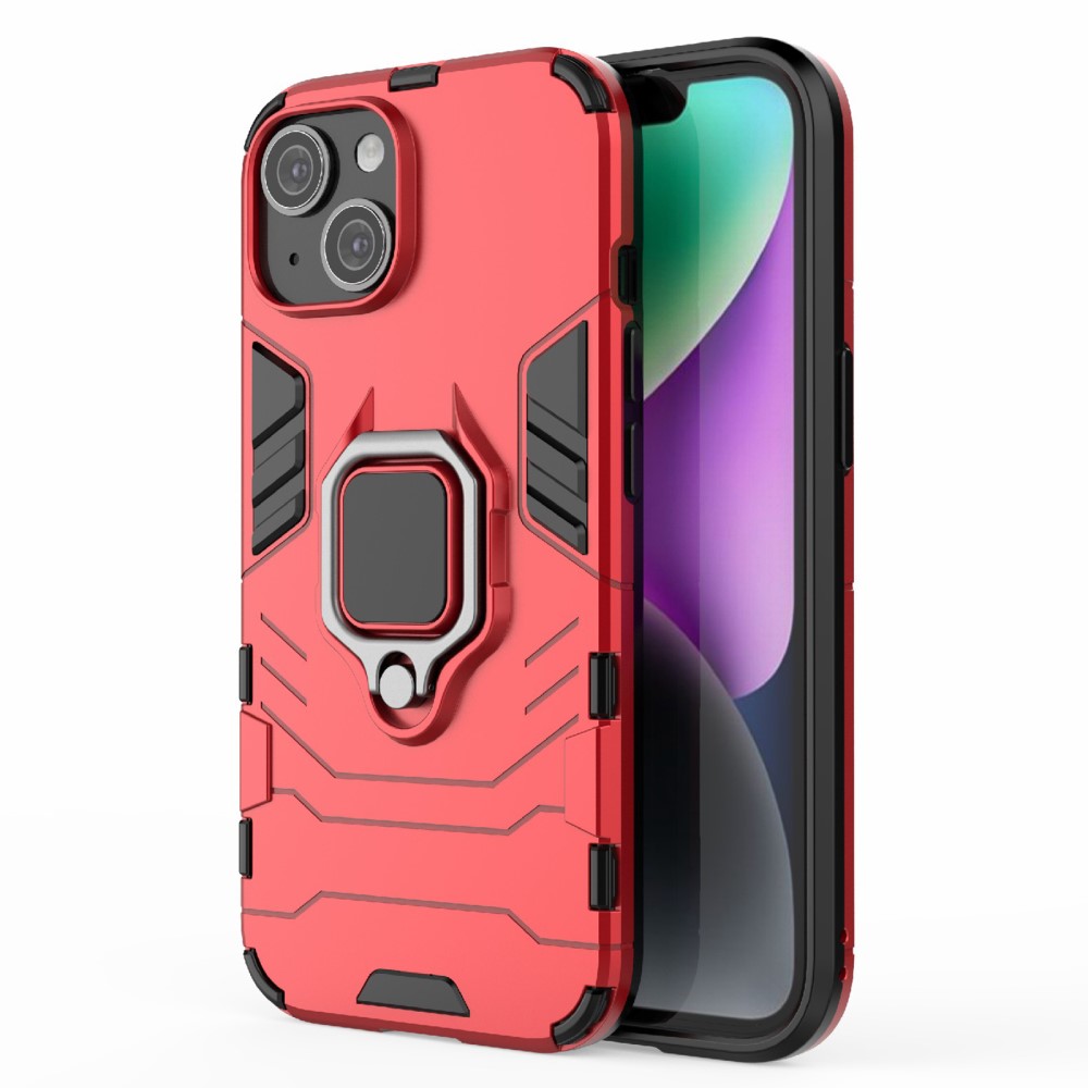  iPhone 15 Skal Hybrid Armor Ring Röd
