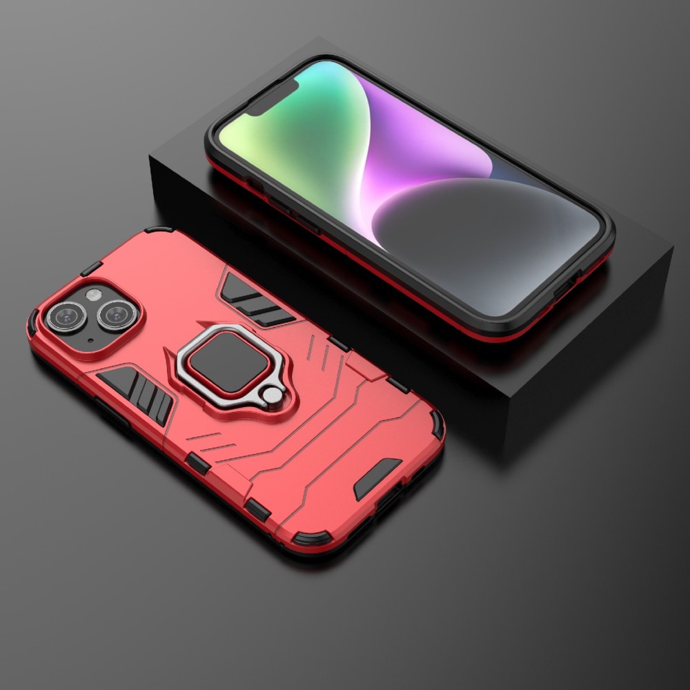  iPhone 15 Skal Hybrid Armor Ring Röd