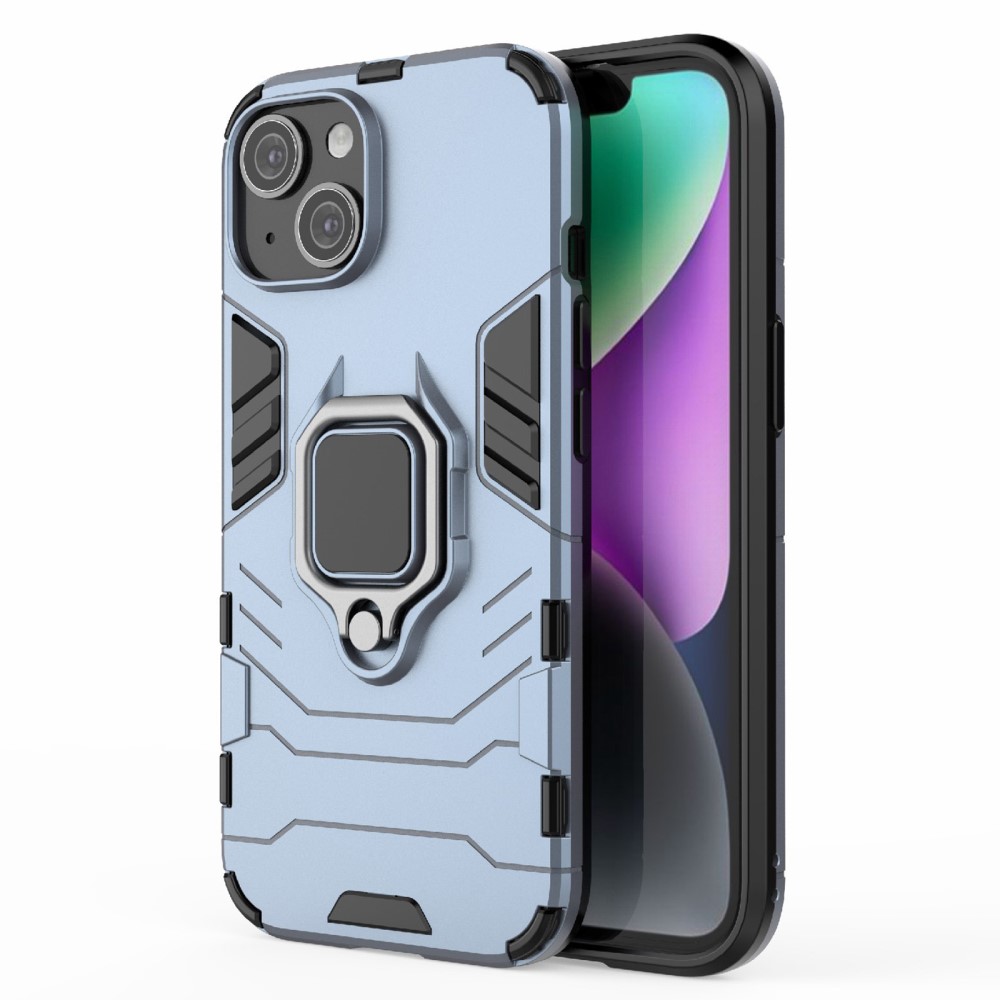  iPhone 15 Skal Hybrid Armor Ring Blå