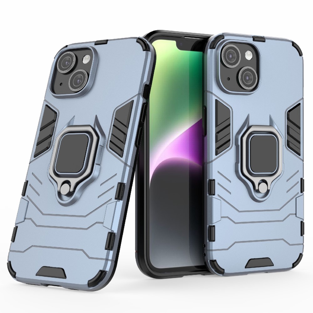  iPhone 15 Skal Hybrid Armor Ring Blå