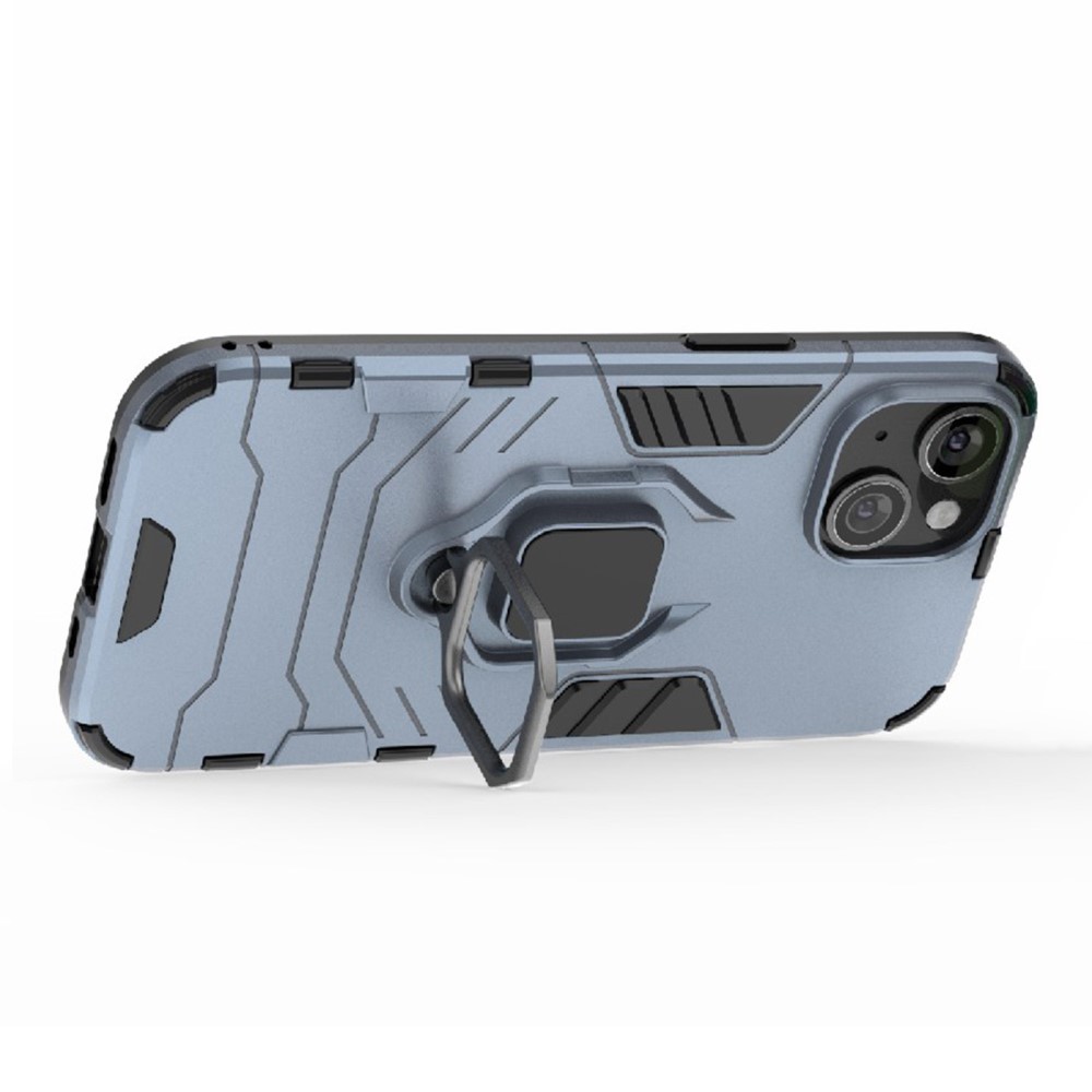  iPhone 15 Skal Hybrid Armor Ring Blå