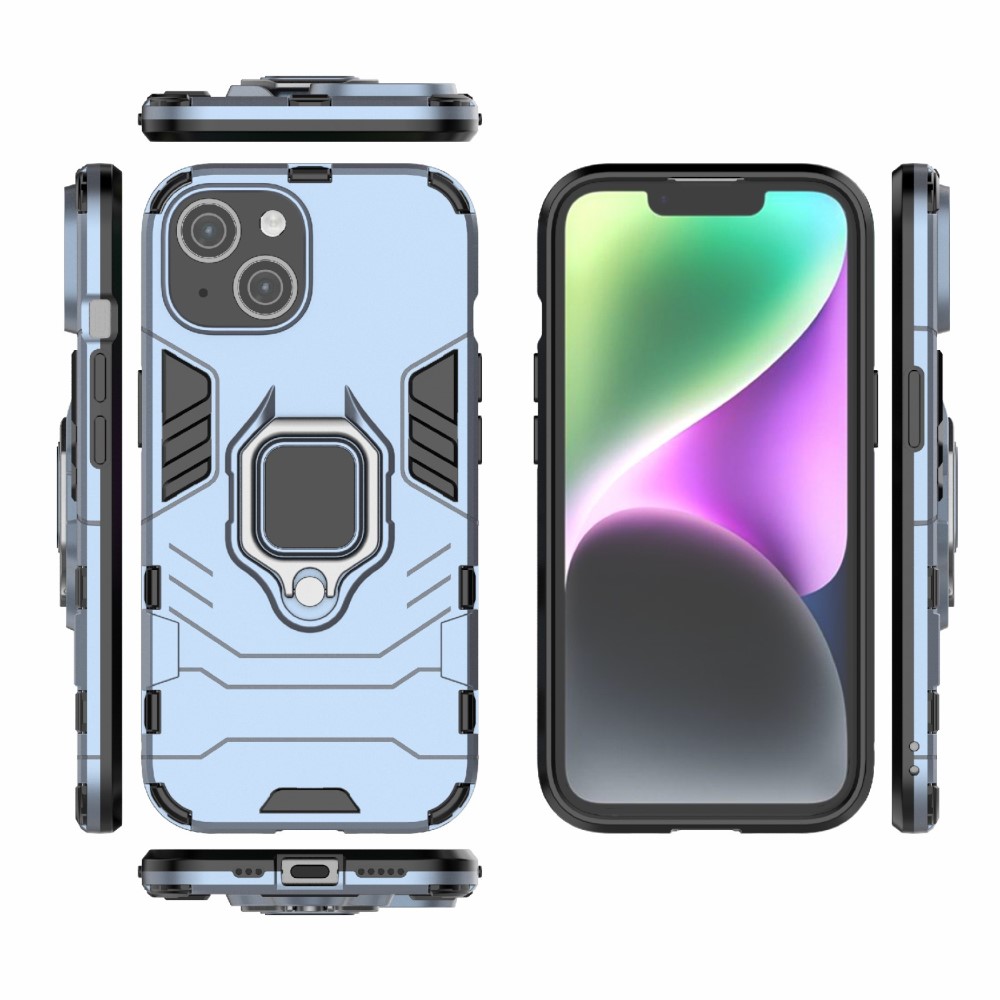  iPhone 15 Skal Hybrid Armor Ring Blå