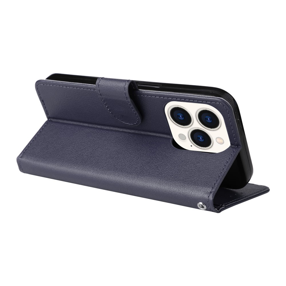  iPhone 15 Fodral Läder Med Snodd Blå