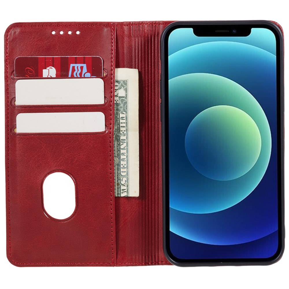  iPhone 15 Fodral Flip Läder Röd