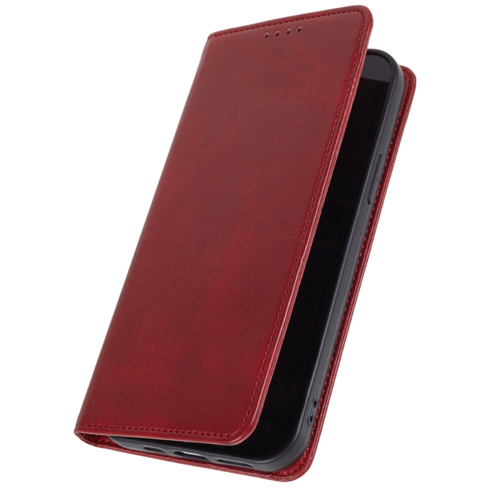  iPhone 15 Fodral Flip Läder Röd