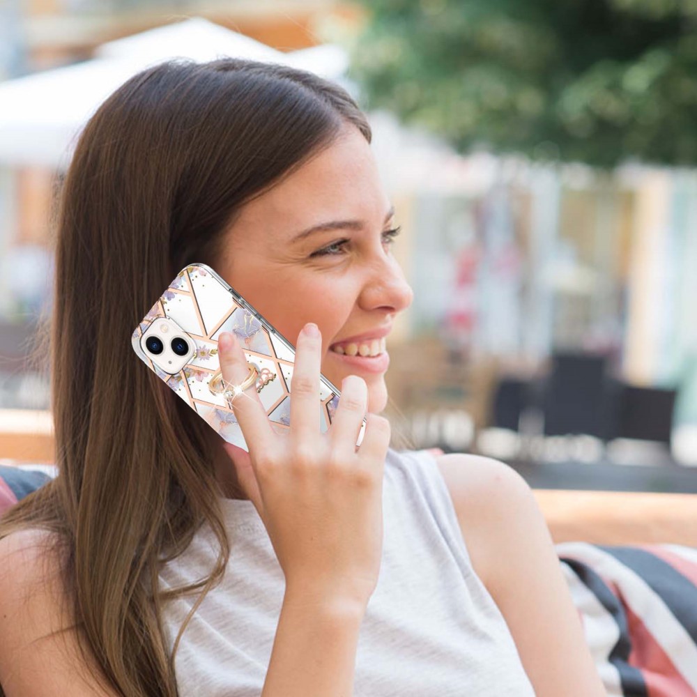  iPhone 15 Skal Marmor Ring Krona