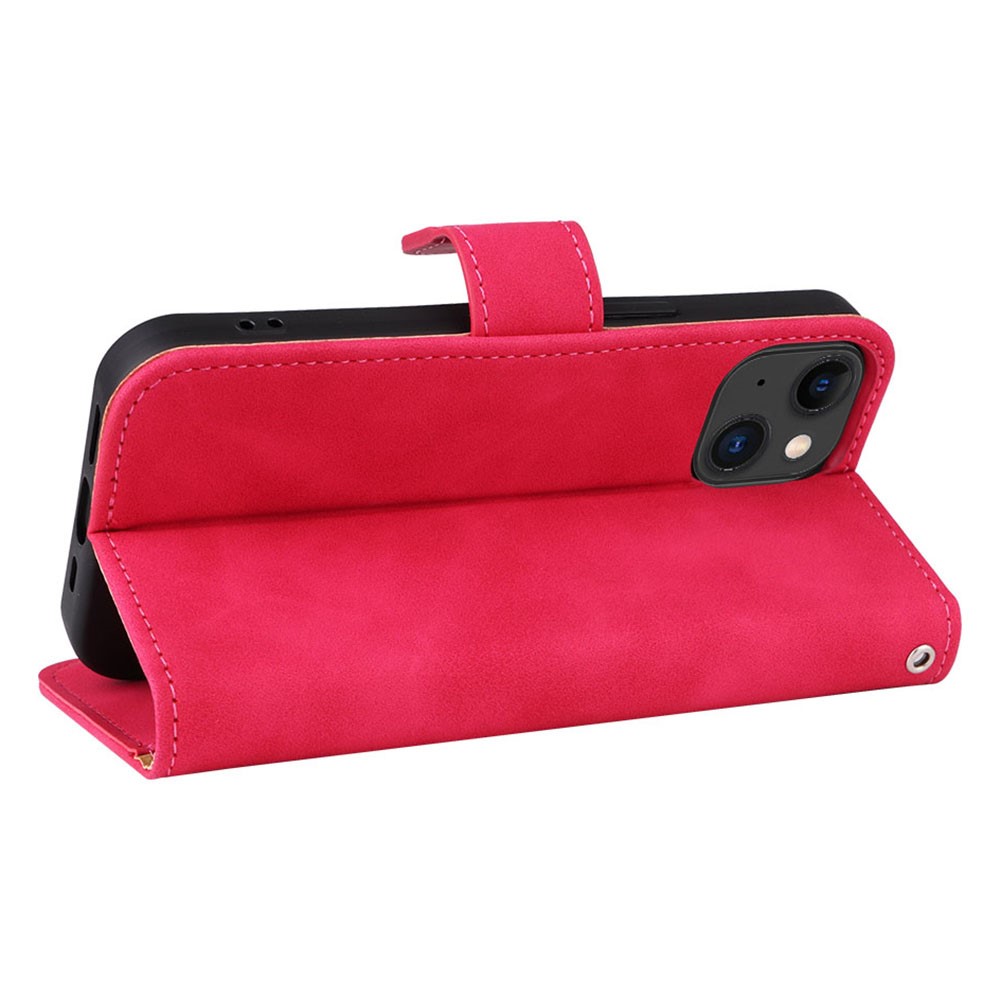  iPhone 15 Fodral Skin Touch Läder Rosa