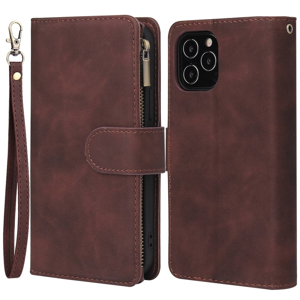  iPhone 15 Fodral 6-Kort Multifunktionell Brun