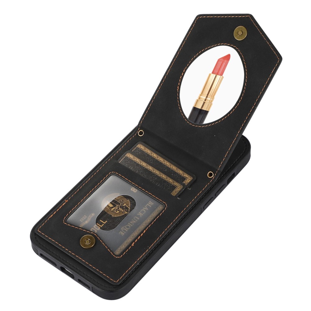  iPhone 15 Skal RFID Kortfack Med Snodd Svart