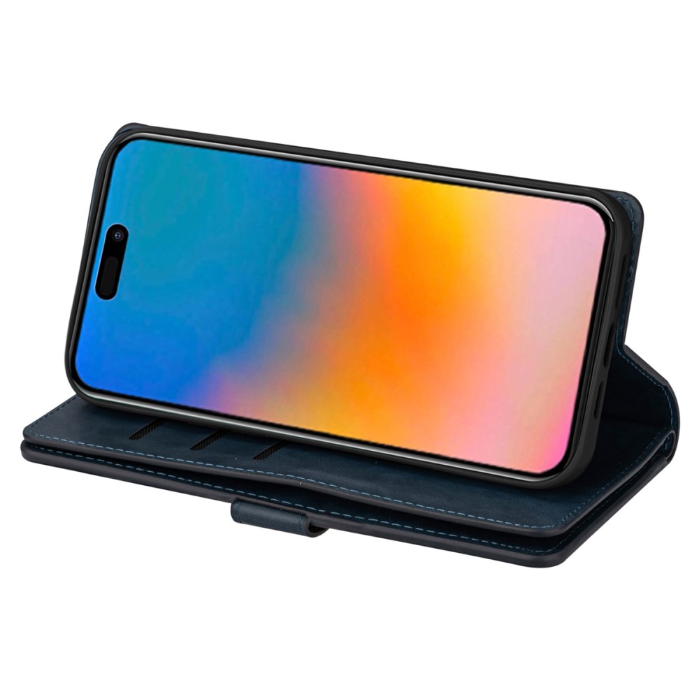  iPhone 15 Multifunktionellt Fodral Mörk Blå