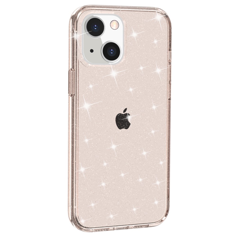  iPhone 15 Plus Skal Hybrid Glitter Guld