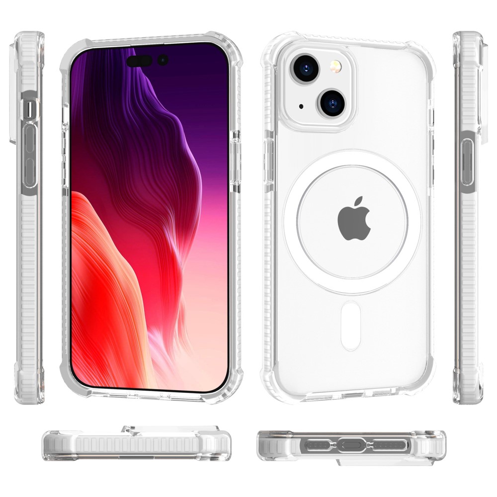  iPhone 15 Plus Skal MagSafe Shockproof Hybrid Vit