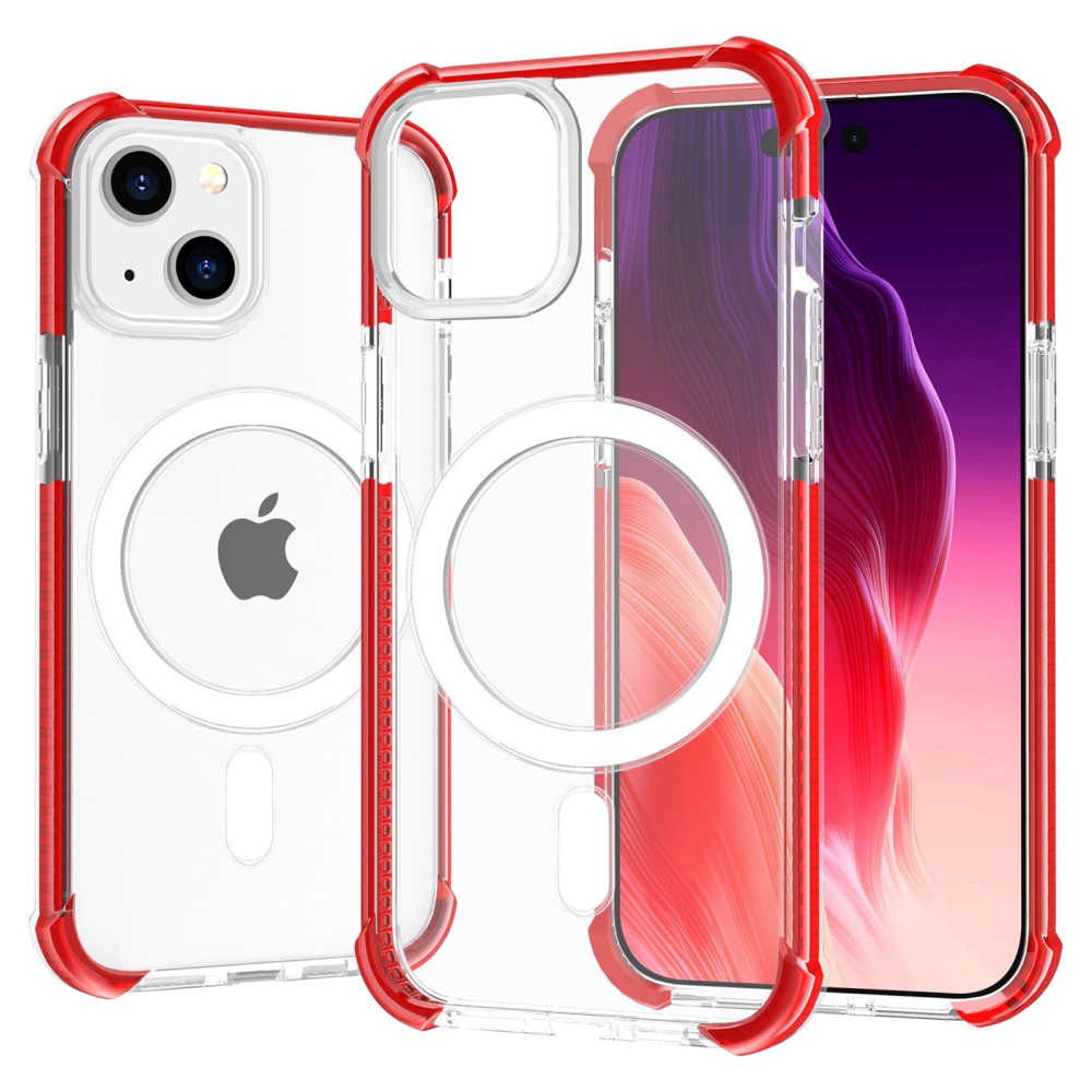 iPhone 15 Plus Skal MagSafe Shockproof Hybrid Röd