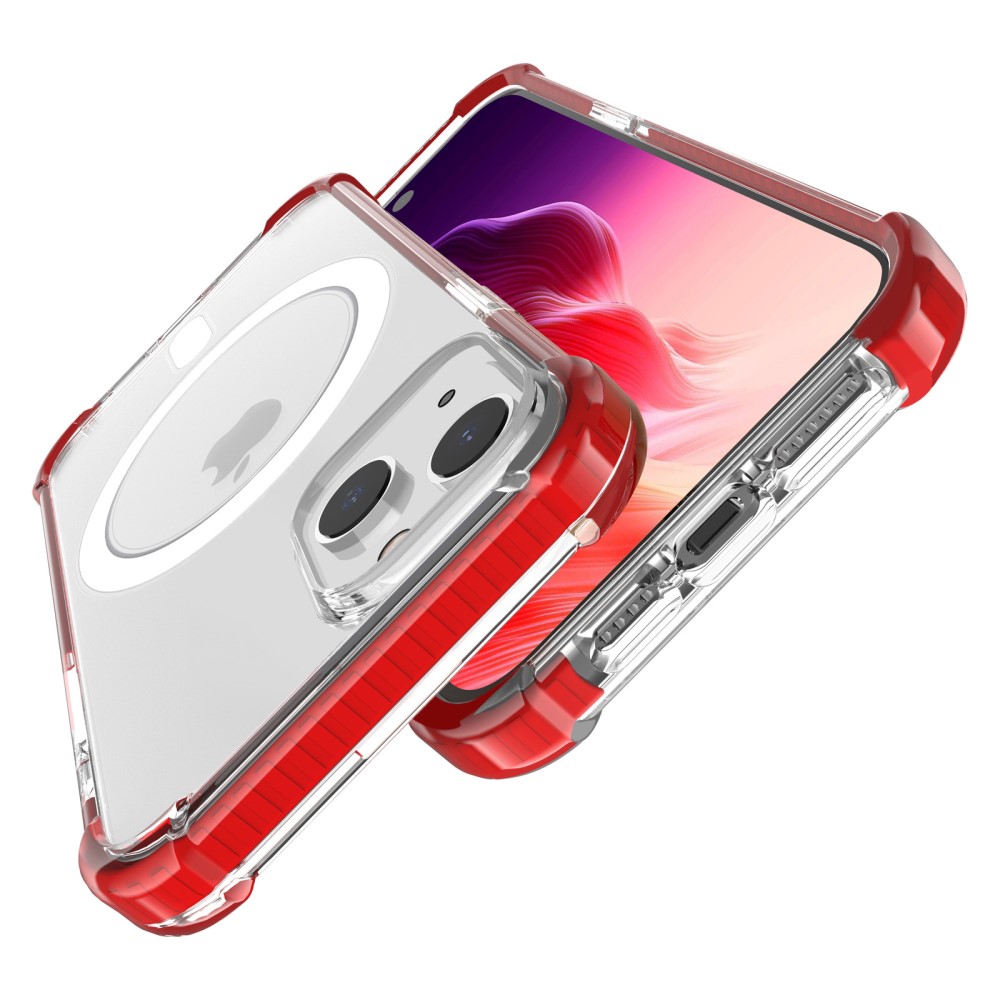  iPhone 15 Plus Skal MagSafe Shockproof Hybrid Röd