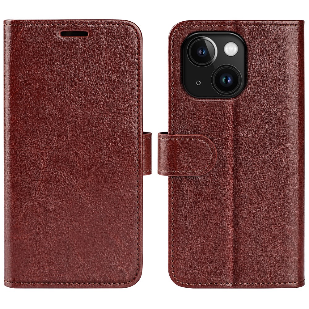  iPhone 15 Plus Fodral Crazy Horse Läder Brun