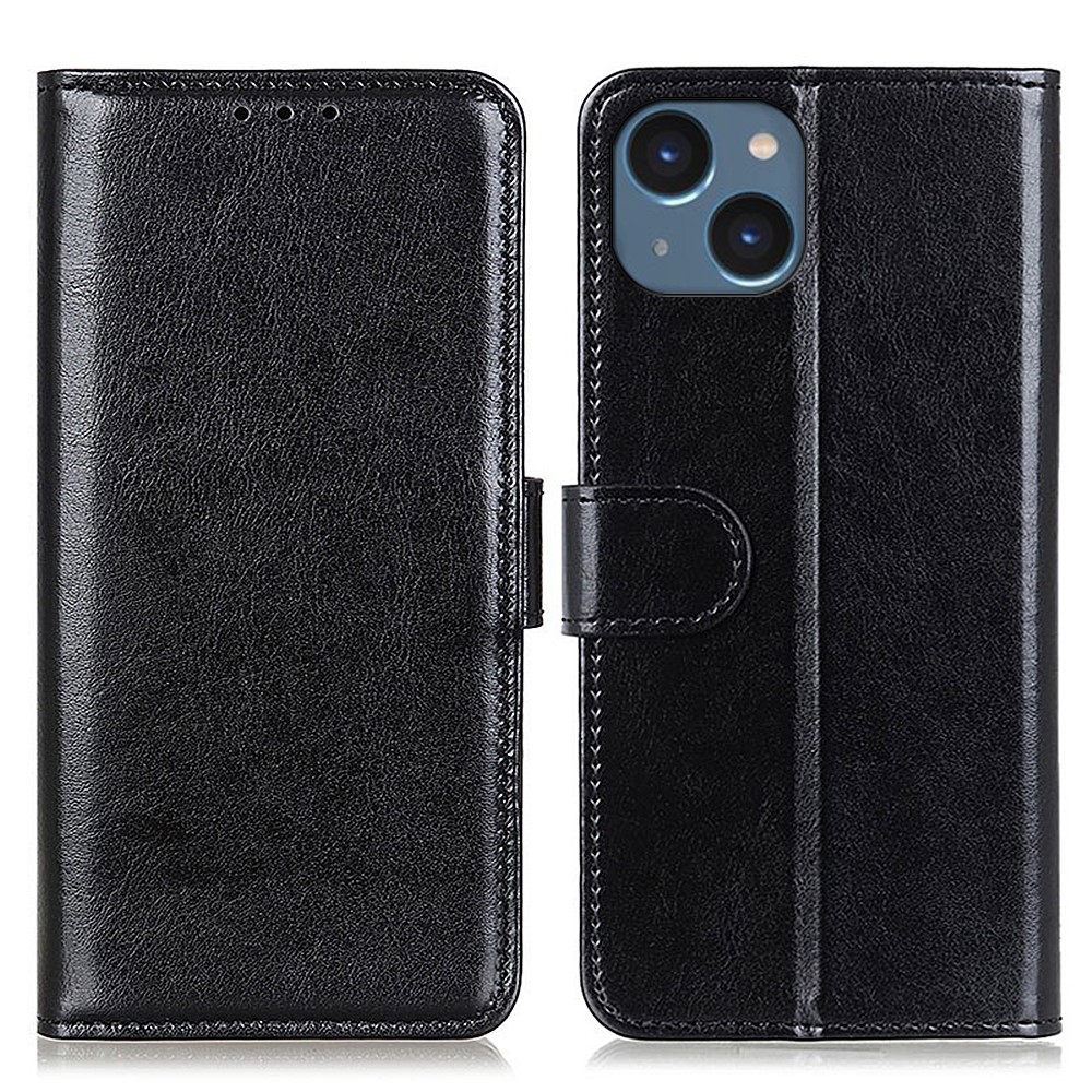  iPhone 15 Plus Fodral Crazy Horse Retro Svart