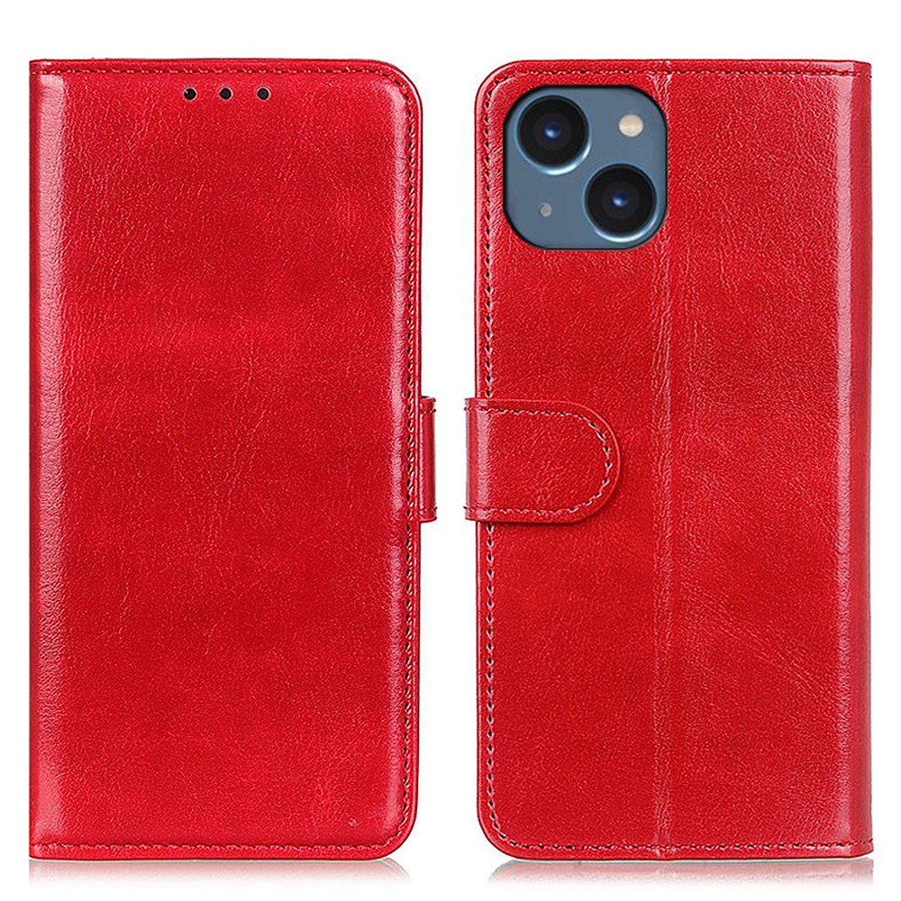  iPhone 15 Plus Fodral Crazy Horse Retro Röd