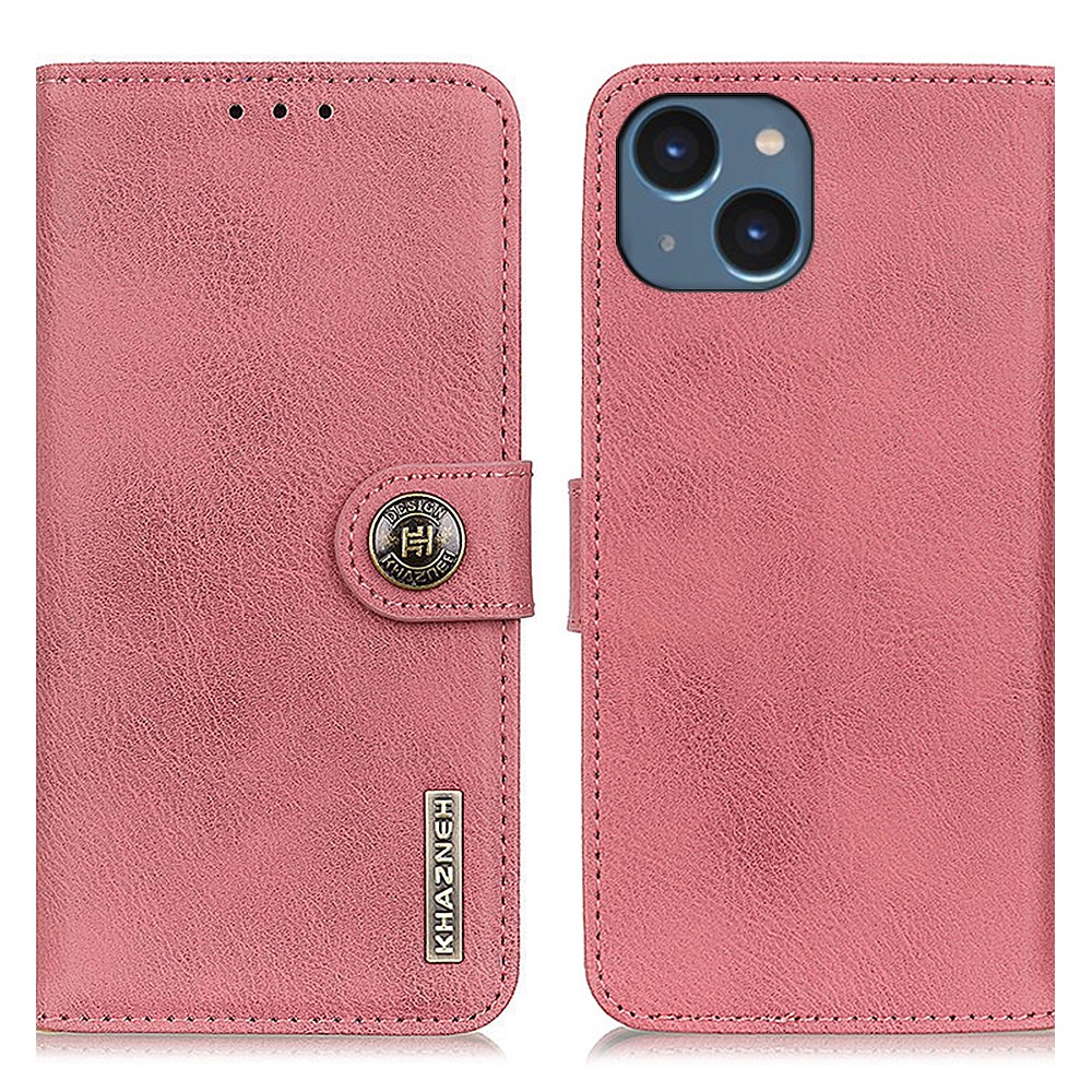 KHAZNEH KHAZNEH iPhone 15 Plus Fodral Läder Rosa