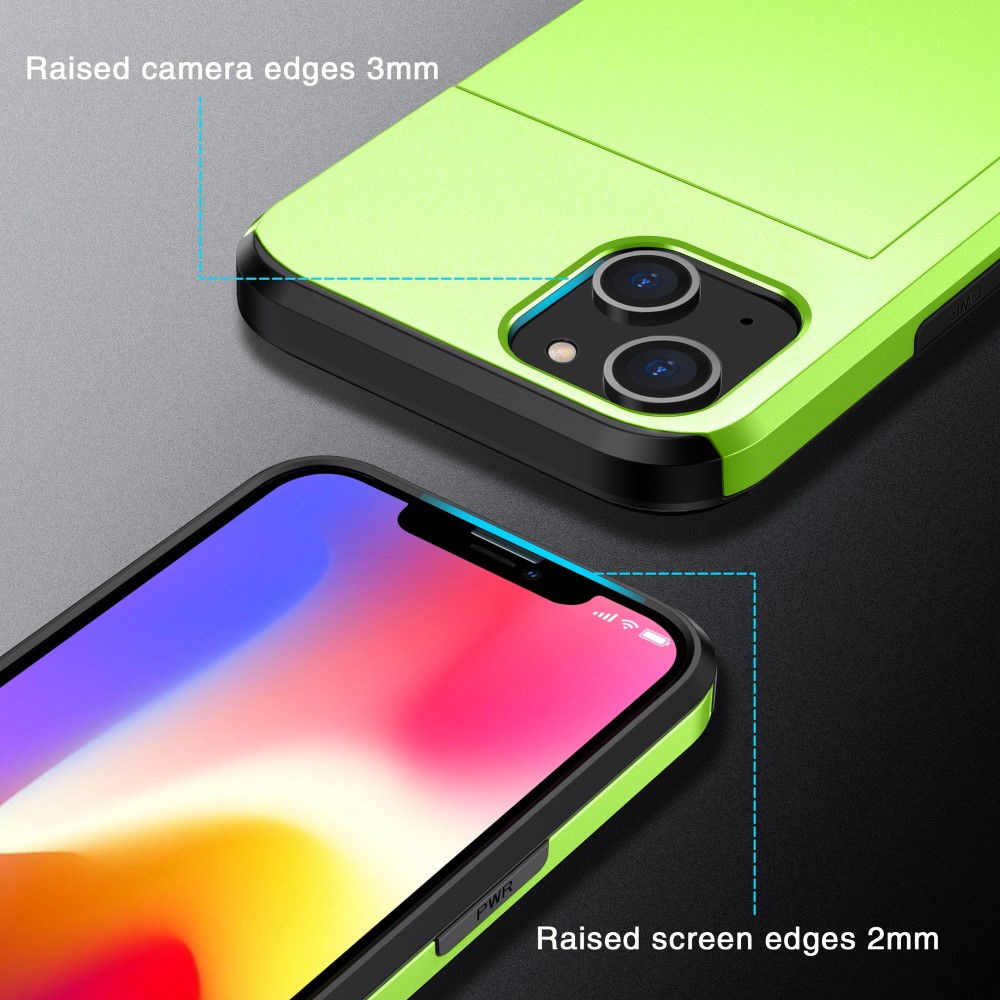  iPhone 15 Plus Skal Hybrid Med Kortfack Grön