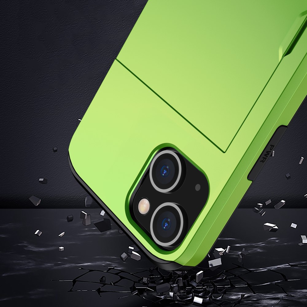  iPhone 15 Plus Skal Hybrid Med Kortfack Grön