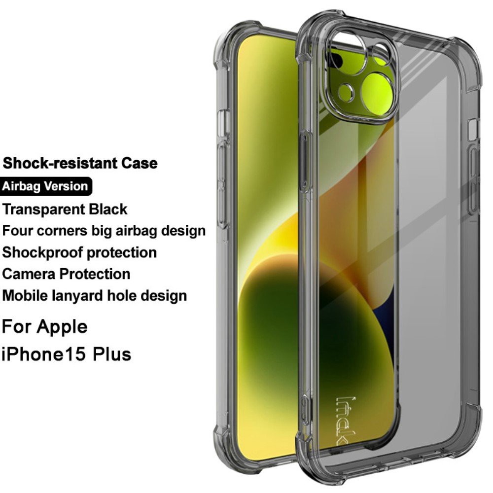 IMAK IMAK iPhone 15 Plus Skal Shockproof TPU Tonad Svart