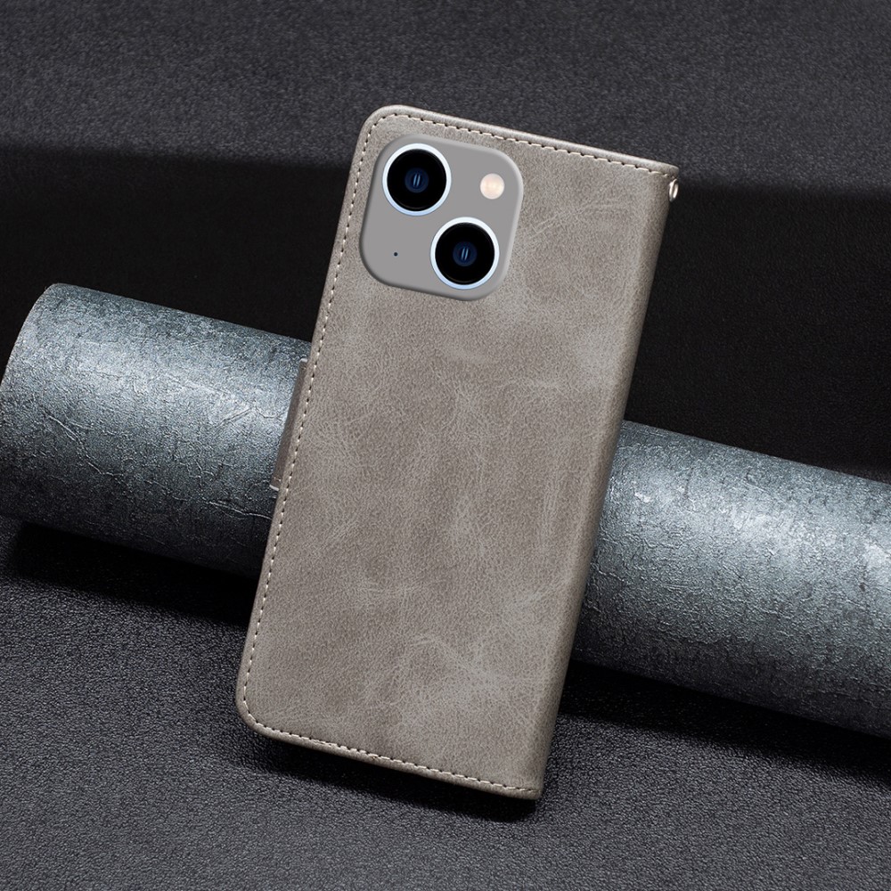  iPhone 15 Plus Fodral Shark Solid Läder Grå