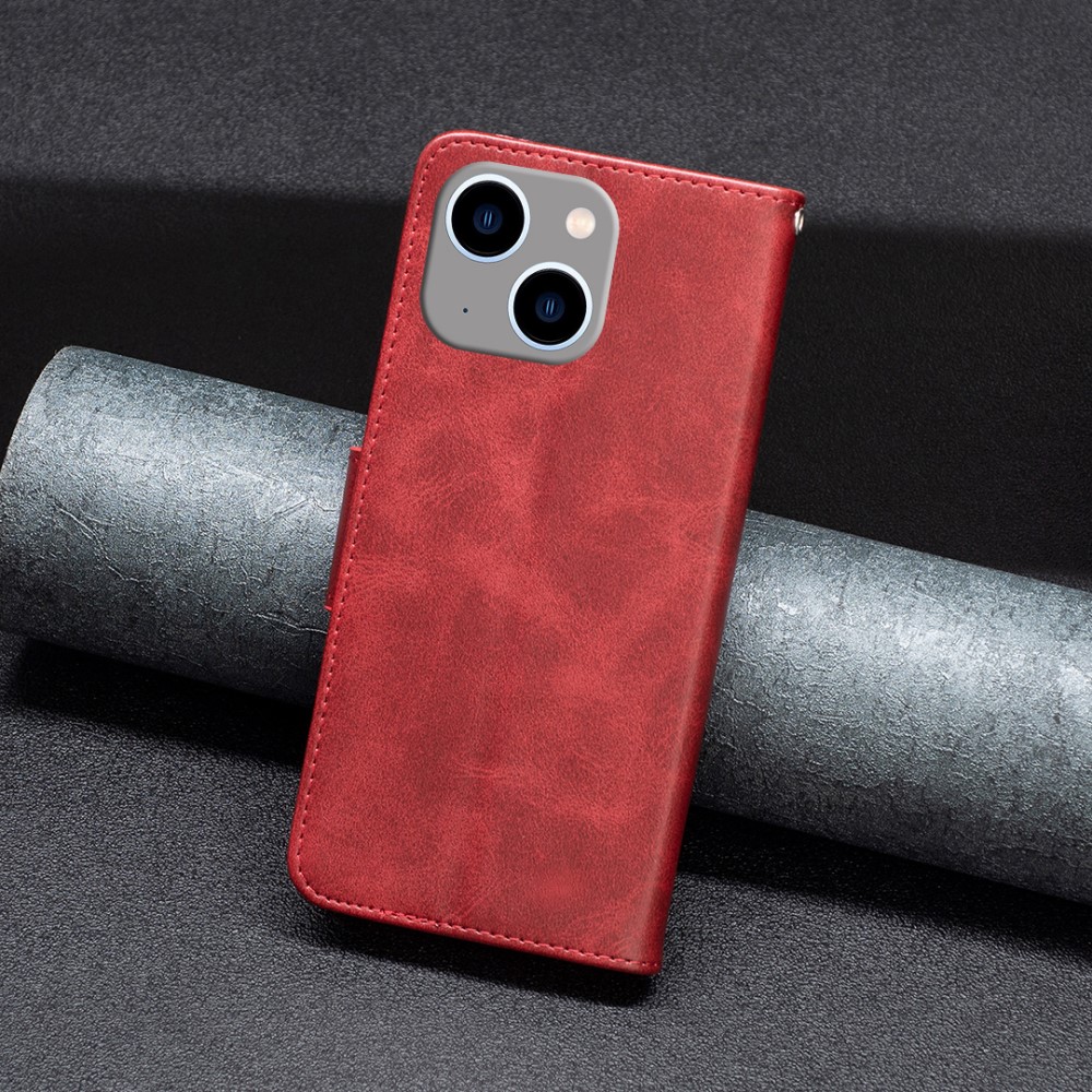  iPhone 15 Plus Fodral Shark Solid Läder Röd