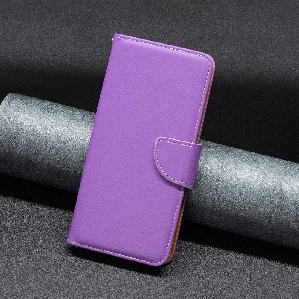  iPhone 15 Plus Fodral Shark Litchi Läder Lila