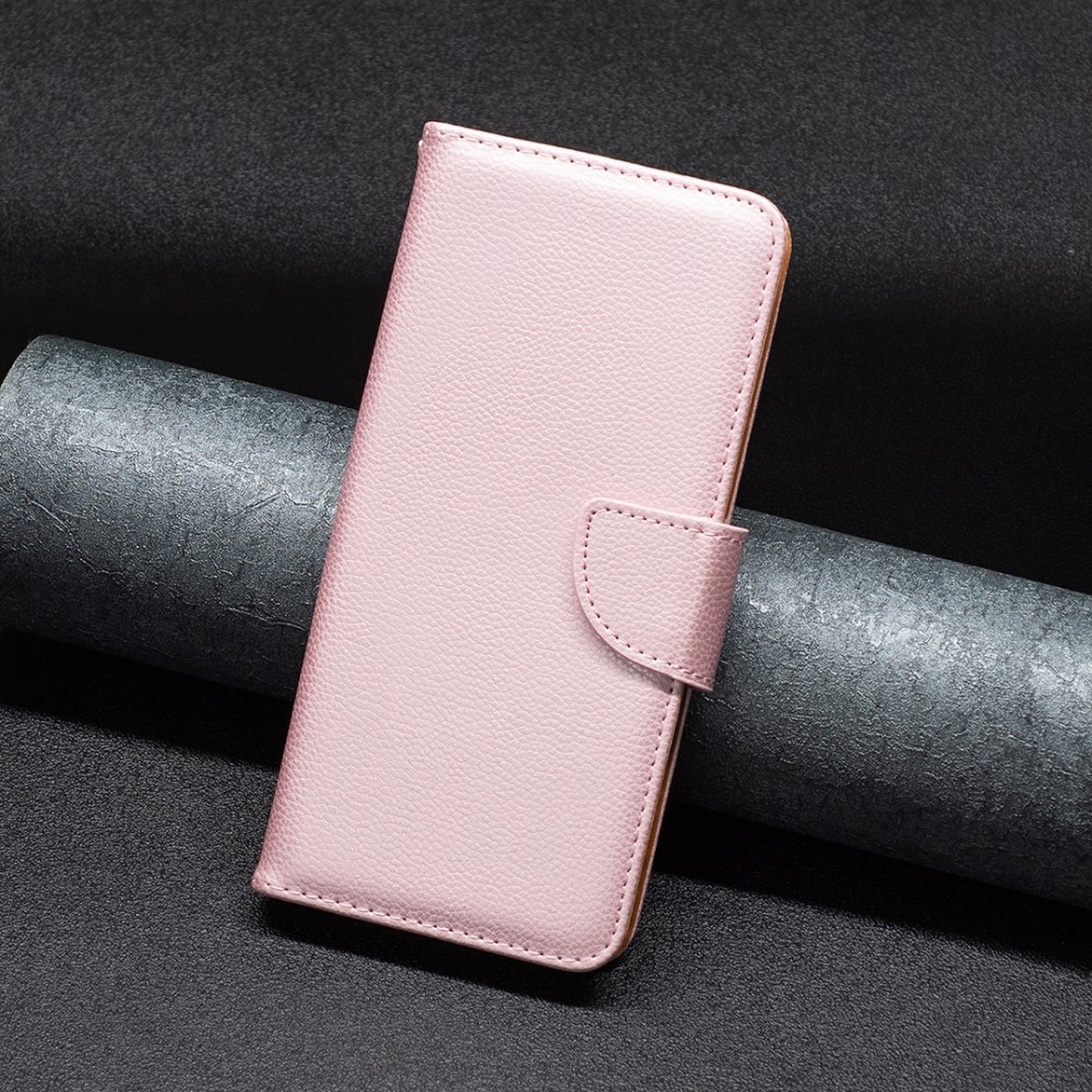  iPhone 15 Plus Fodral Shark Litchi Läder Roséguld