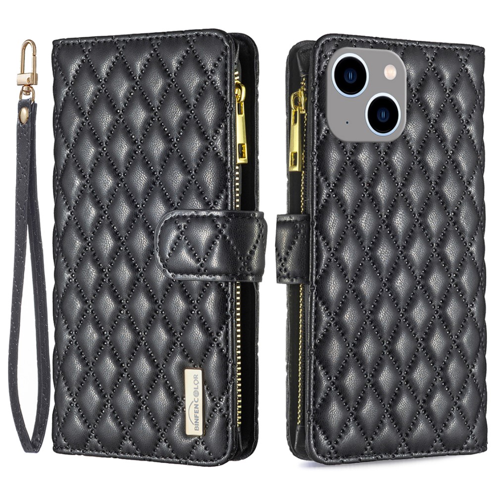 BINFEN BINFEN iPhone 15 Plus Fodral Diamond Multifunktionell Svart