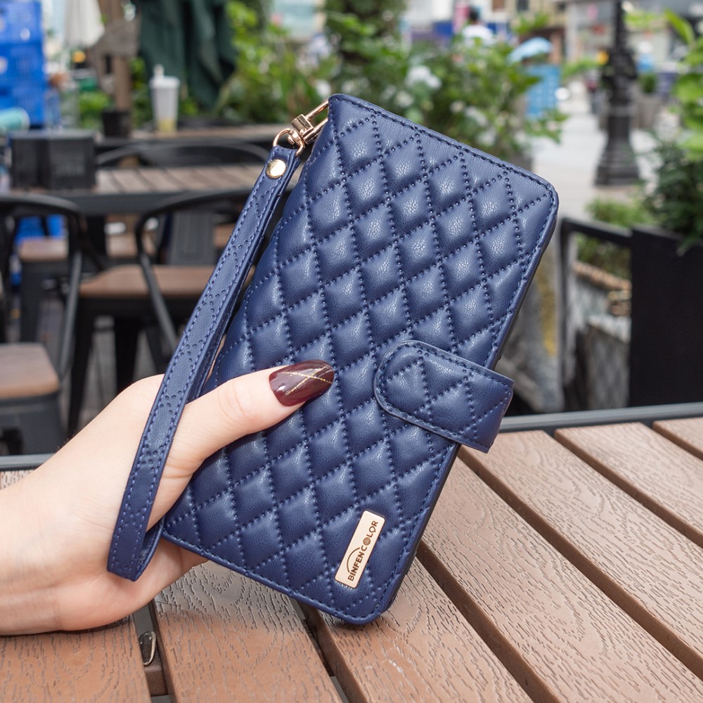 BINFEN BINFEN iPhone 15 Plus Fodral Diamond Multifunktionell Blå