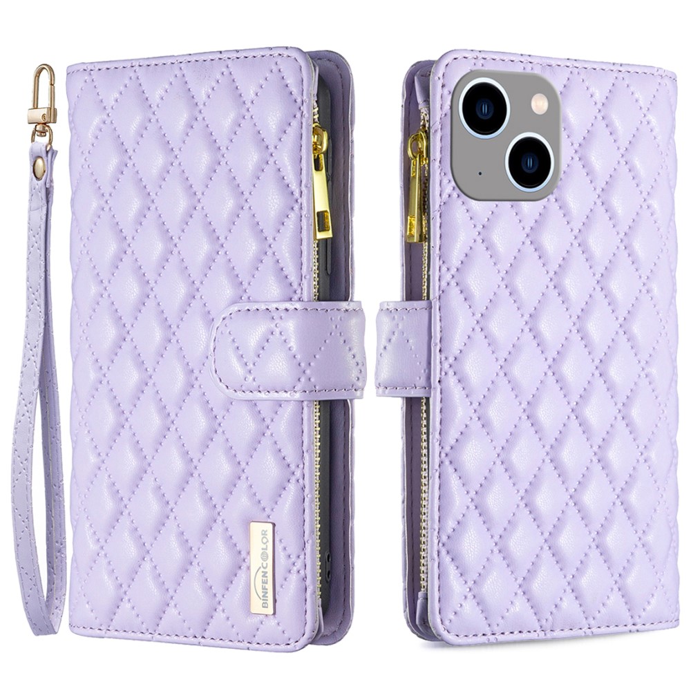 BINFEN BINFEN iPhone 15 Plus Fodral Diamond Multifunktionell Lila