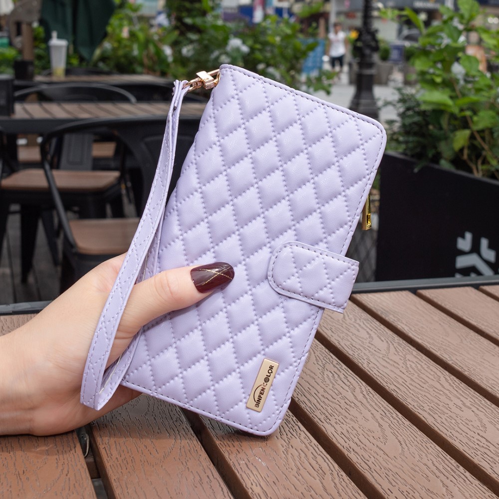 BINFEN BINFEN iPhone 15 Plus Fodral Diamond Multifunktionell Lila