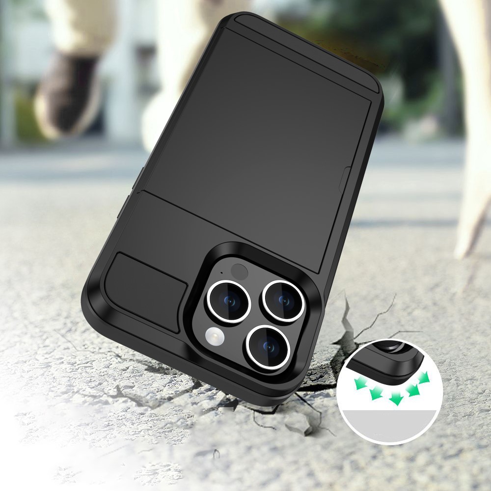 iPhone 15 Plus Skal Hybrid Armor Med Kortfack Blå