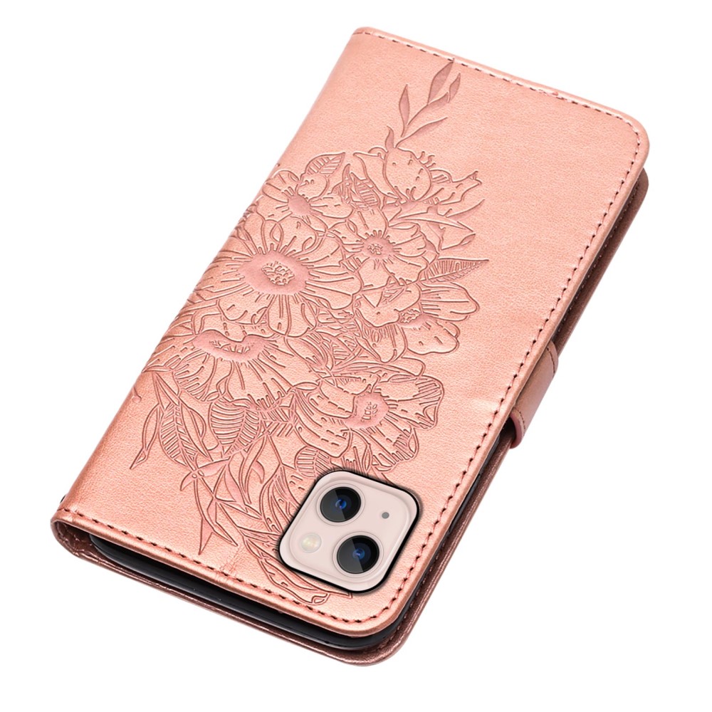  iPhone 15 Plus Fodral Med Tryck Fjäril Roséguld