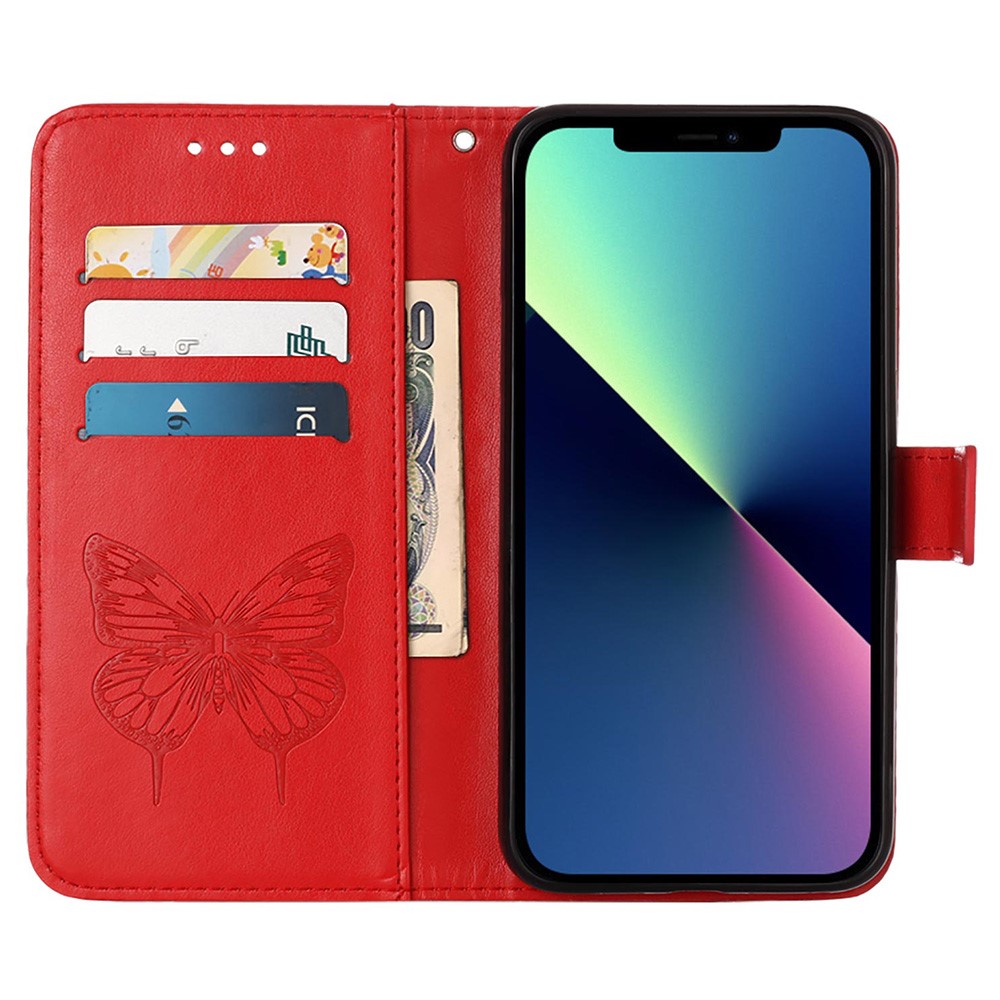  iPhone 15 Plus Fodral Med Tryck Fjäril Röd