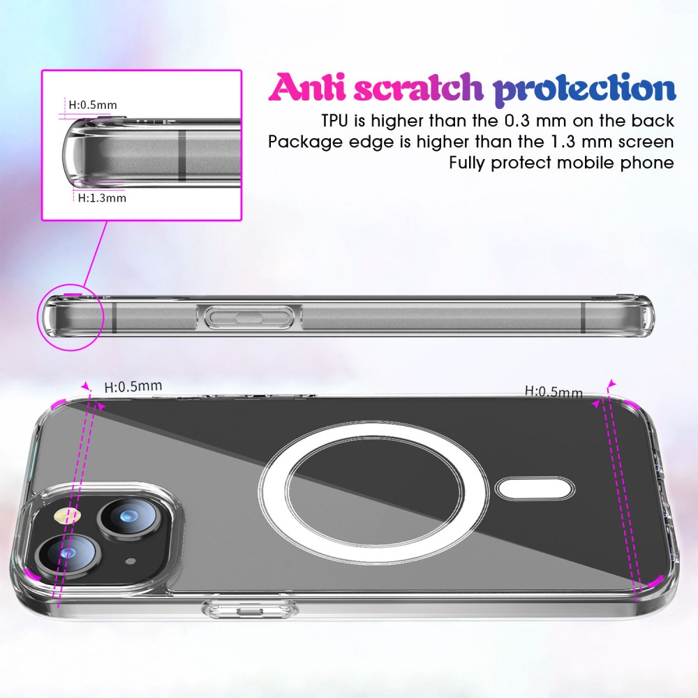  iPhone 15 Plus Skal MagSafe Hybrid Transparent